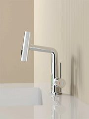 Robinet de lavabo de salle de bain extractible avec affichage numérique de la température à LED