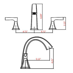 Robinets de lavabo de salle de bain AISU à deux poignées et 3 trous avec ensemble de vidange