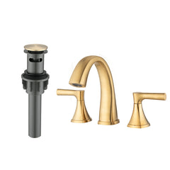 Robinets de lavabo de salle de bain AISU à deux poignées et 3 trous avec ensemble de vidange