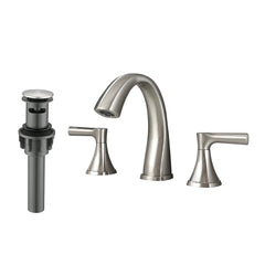 Robinets de lavabo de salle de bain AISU à deux poignées et 3 trous avec ensemble de vidange