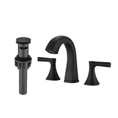Robinets de lavabo de salle de bain AISU à deux poignées et 3 trous avec ensemble de vidange