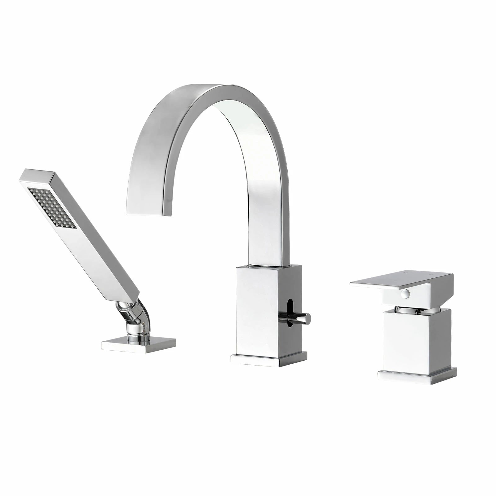 AISU 3-Hole Roman Waterfall Bathtub Faucet with Sprayer