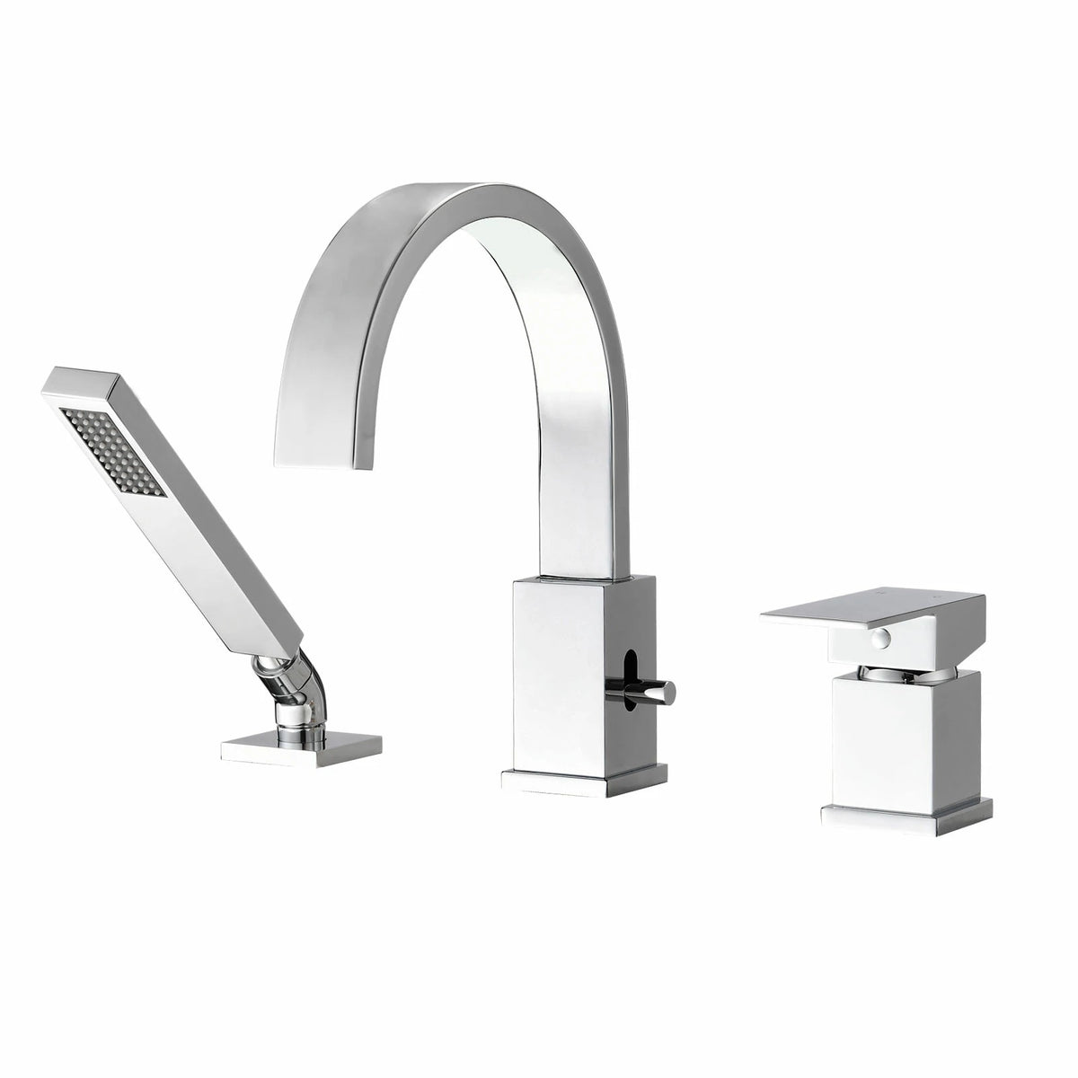 AISU 3-Hole Roman Waterfall Bathtub Faucet with Sprayer