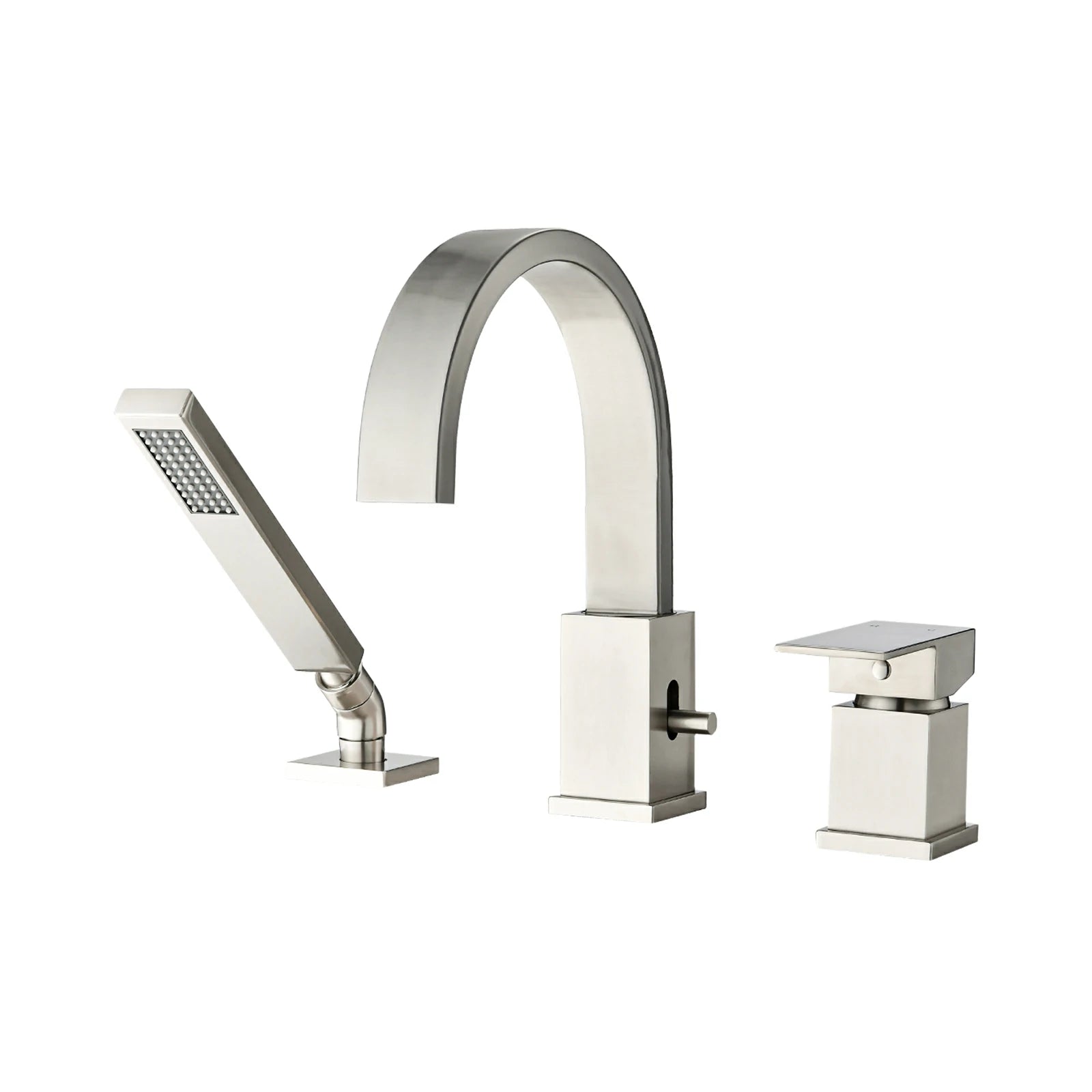 AISU 3-Hole Roman Waterfall Bathtub Faucet with Sprayer