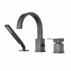 AISU 3-Hole Roman Waterfall Bathtub Faucet with Sprayer