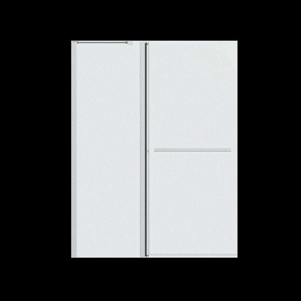 43 Zoll B x 58 Zoll H, rahmenlose Faltduschtüren für Badewanne, 1/4 Zoll (6 mm) dickes SGCC-Hartglas, Chrom