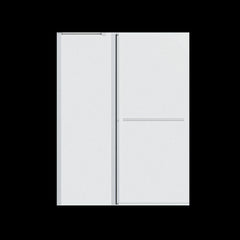 43 in. W * 58 in. H Frameless Folding Shower Doors for Bathtub, 1/4" (6mm) Thick SGCC Tempered Glass, Chrome