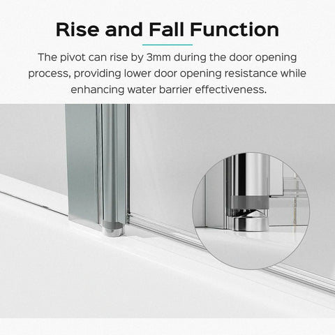 43 Zoll B x 58 Zoll H, rahmenlose Faltduschtüren für Badewanne, 1/4 Zoll (6 mm) dickes SGCC-Hartglas, Chrom