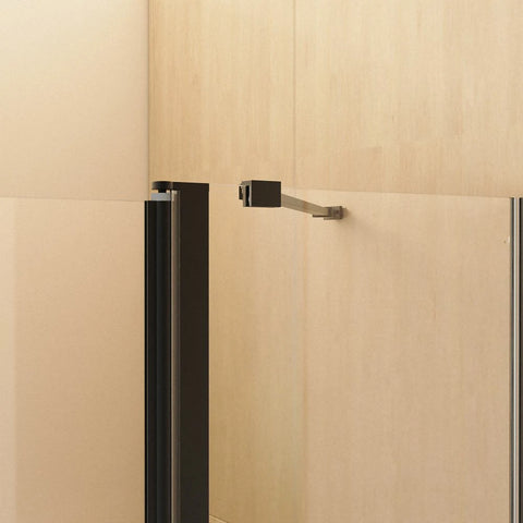 43 Zoll B x 58 Zoll H, rahmenlose Faltduschtüren für Badewanne, 1/4 Zoll (6 mm) dickes SGCC-Hartglas, Mattschwarz