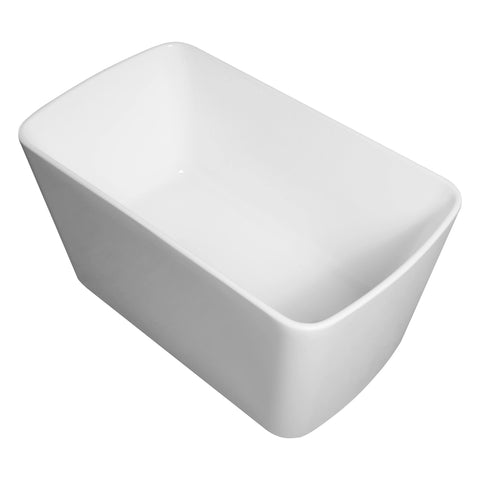 AISU 49'' freistehende Badewanne aus Acryl, quadratischer japanischer Whirlpool, Chrom-Überlauf und Schnellablauf