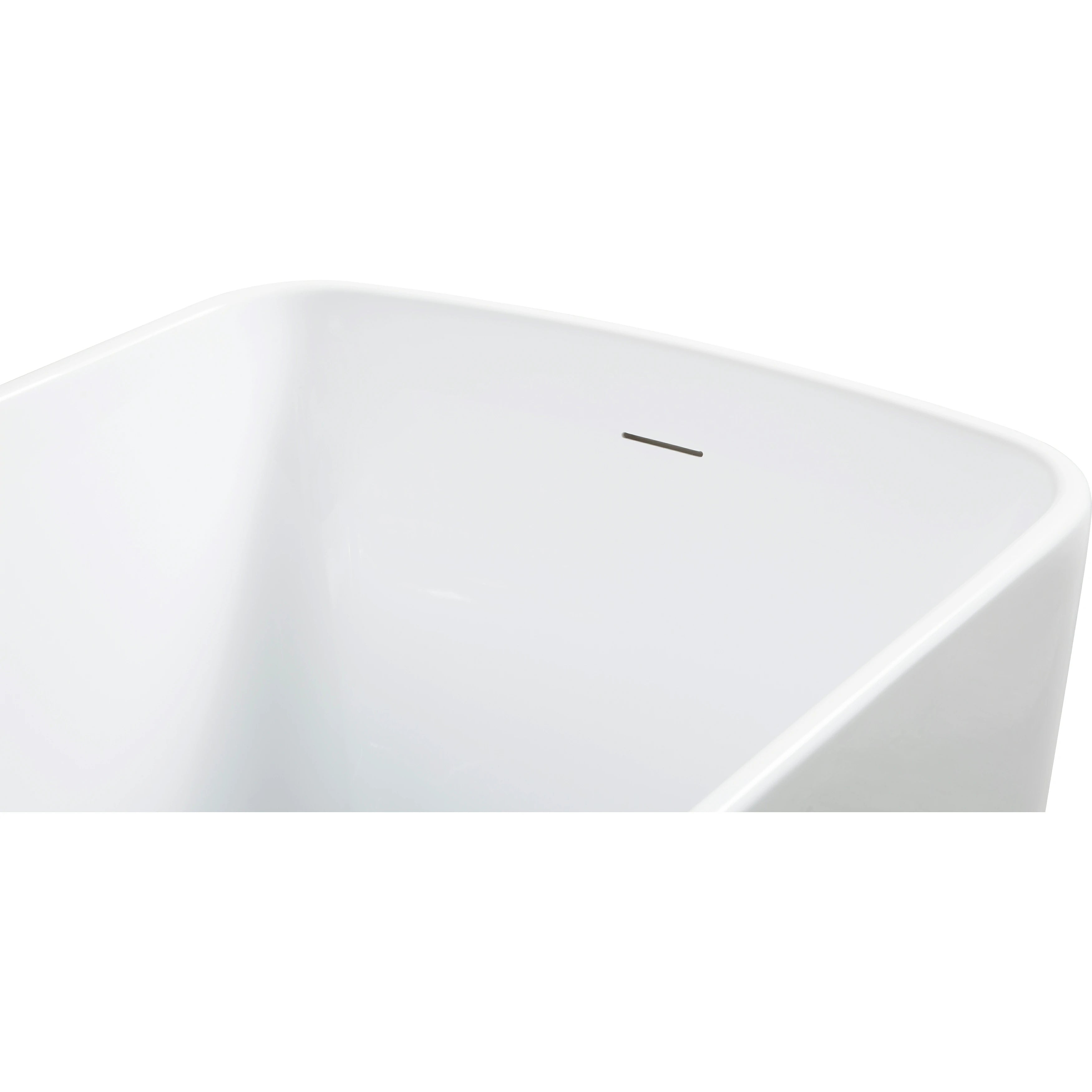 AISU 49'' freistehende Badewanne aus Acryl, quadratischer japanischer Whirlpool, Chrom-Überlauf und Schnellablauf