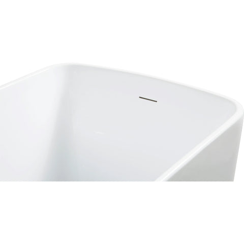 AISU 49'' freistehende Badewanne aus Acryl, quadratischer japanischer Whirlpool, Chrom-Überlauf und Schnellablauf