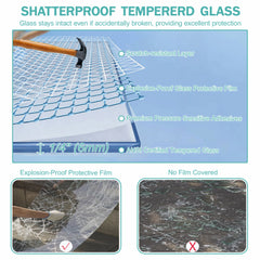 Porte de douche coulissante double AISU 56"-60" L x 58" H, porte de baignoire semi-sans cadre, verre trempé 1/4" (6 mm) avec film antidéflagrant, cadre réglable en alliage d'aluminium, noir mat