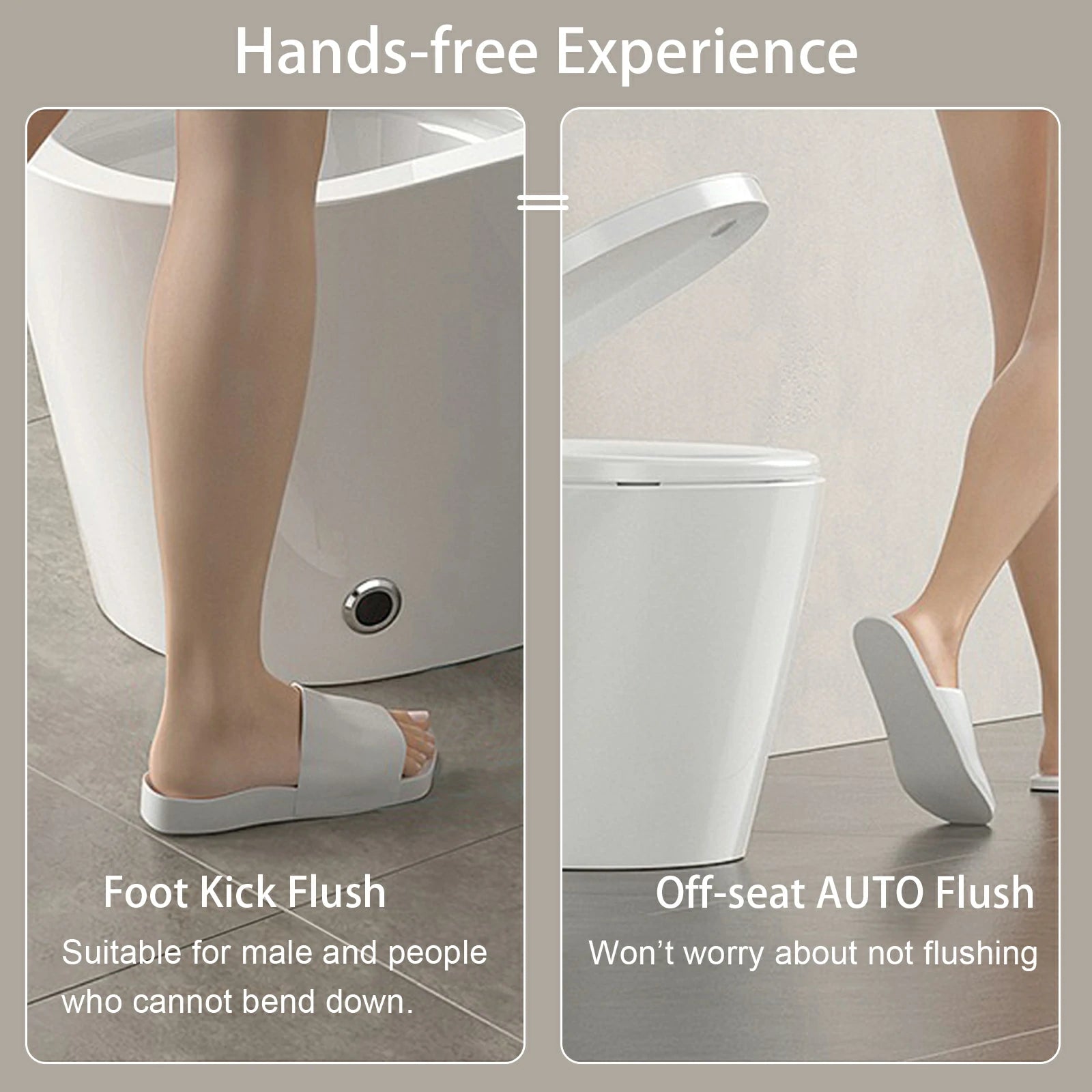AISU Smart-Toilette mit beheiztem Bidet-Sitz, tragbare Toilette mit eingebautem Bidet mit automatischem Öffnen und Schließen, automatischer Doppelspülung, Bidet-Toilette mit Trockner und warmem Wasser, weiß