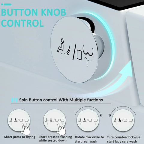 AISU Smart-Toilette mit beheiztem Bidet-Sitz, tragbare Toilette mit eingebautem Bidet mit automatischem Öffnen und Schließen, automatischer Doppelspülung, Bidet-Toilette mit Trockner und warmem Wasser, weiß