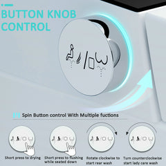 AISU Smart Toilet with Heated Bidet Seat, Portable toilet with bidet built in AUTO Open&Close, AUTO Dual Flush, Bidet toilet with Dryer and Warm Water, White
