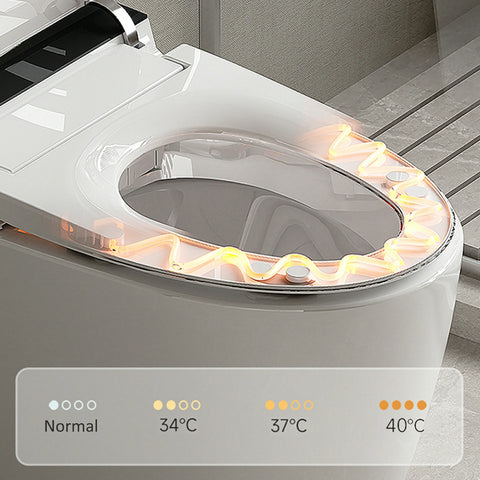 AISU Smart-Toilette mit beheiztem Bidet-Sitz, tragbare Toilette mit eingebautem Bidet mit automatischem Öffnen und Schließen, automatischer Doppelspülung, Bidet-Toilette mit Trockner und warmem Wasser, weiß