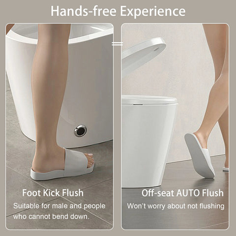 AISU Smart-Toilette mit beheiztem Bidet-Sitz, tragbare Toilette mit eingebautem Bidet mit automatischem Öffnen und Schließen, automatischer Doppelspülung, Bidet-Toilette mit Trockner und warmem Wasser, weiß