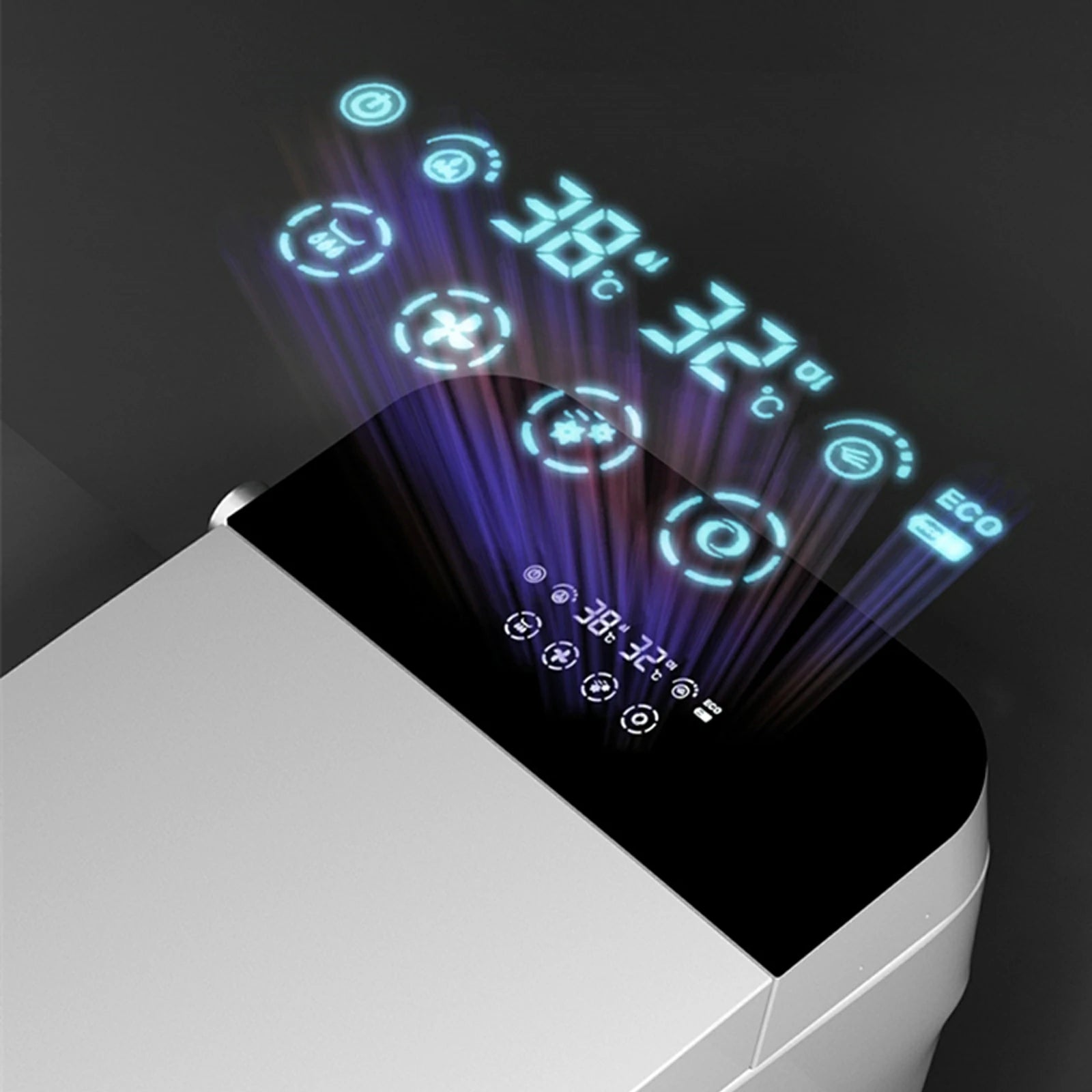 AISU Smart-Toilette mit beheiztem Bidet-Sitz, tragbare Toilette mit eingebautem Bidet mit automatischem Öffnen und Schließen, automatischer Doppelspülung, Bidet-Toilette mit Trockner und warmem Wasser, weiß
