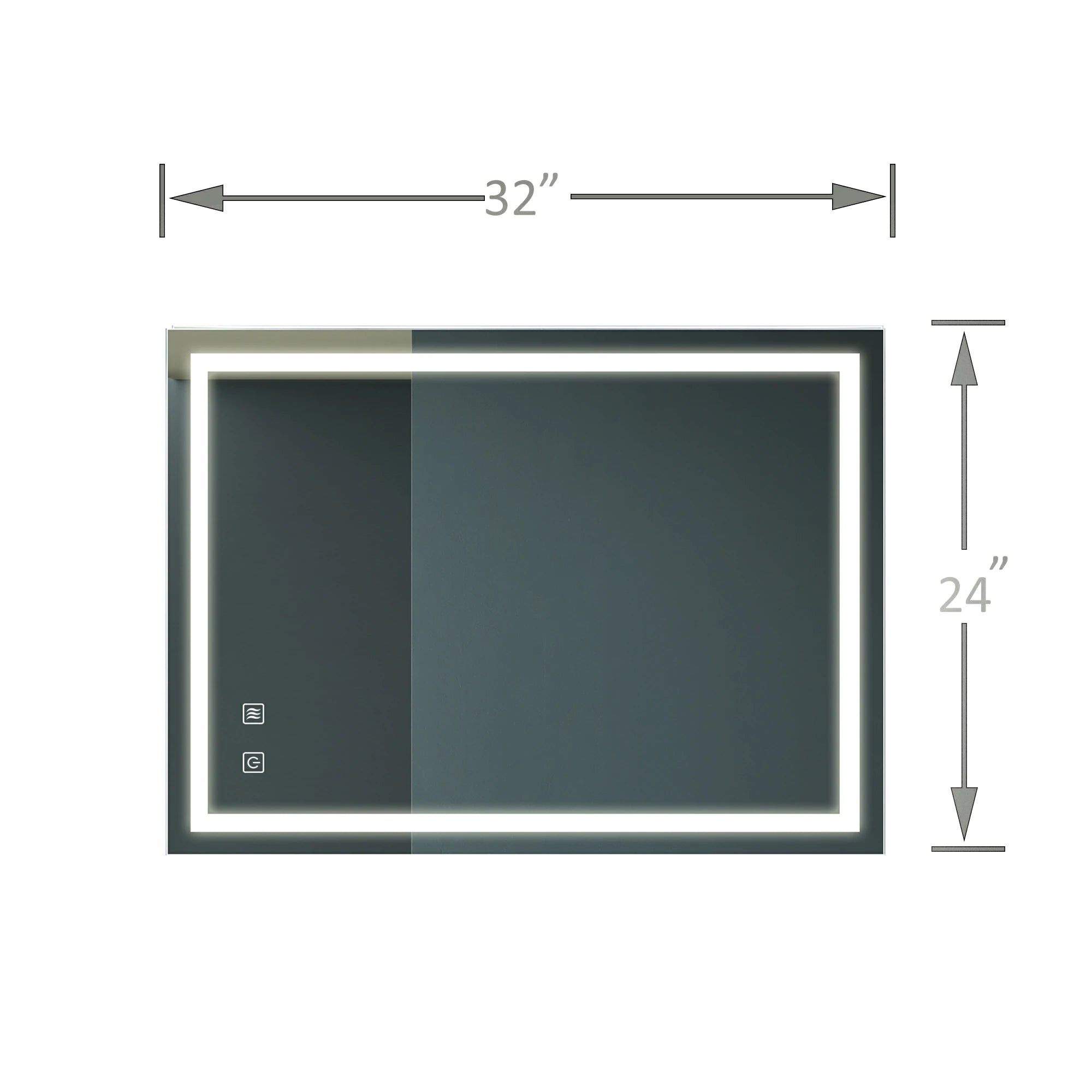 Badezimmer-Kosmetikspiegel mit LED-Beleuchtung, beschlagfrei, dimmbar, CCT einstellbar, IP54 wasserdicht, vertikal und horizontal 