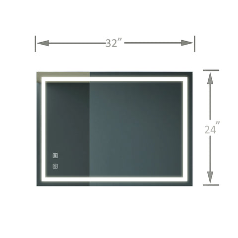 Badezimmer-Kosmetikspiegel mit LED-Beleuchtung, beschlagfrei, dimmbar, CCT einstellbar, IP54 wasserdicht, vertikal und horizontal 