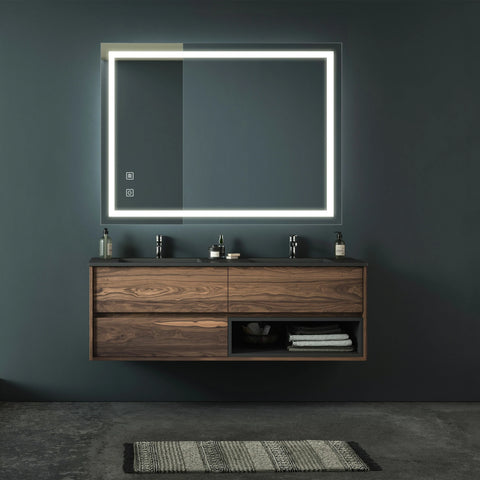 Badezimmer-Kosmetikspiegel mit LED-Beleuchtung, beschlagfrei, dimmbar, CCT einstellbar, IP54 wasserdicht, vertikal und horizontal 