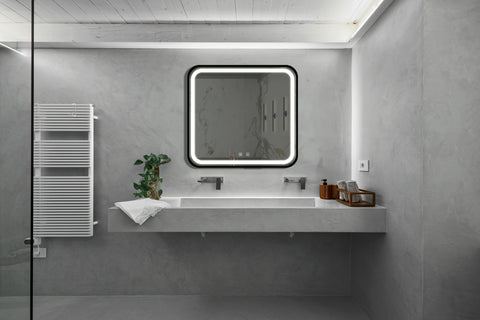 32*32 Zoll Badezimmer-Kosmetikspiegel mit LED-Beleuchtung, Antibeschlag, dimmbar, CCT einstellbar, IP54 wasserdicht