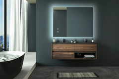 Miroir LED sans cadre, antibuée, intensité variable, CCT réglable, étanchéité IP54