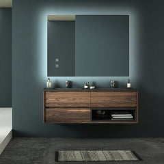 Miroir LED sans cadre, antibuée, intensité variable, CCT réglable, étanchéité IP54