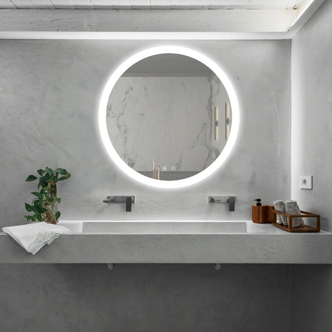 32 Zoll Badezimmer-Kosmetikspiegel mit LED-Beleuchtung, beschlagfrei, dimmbar, CCT einstellbar, IP54 wasserdicht
