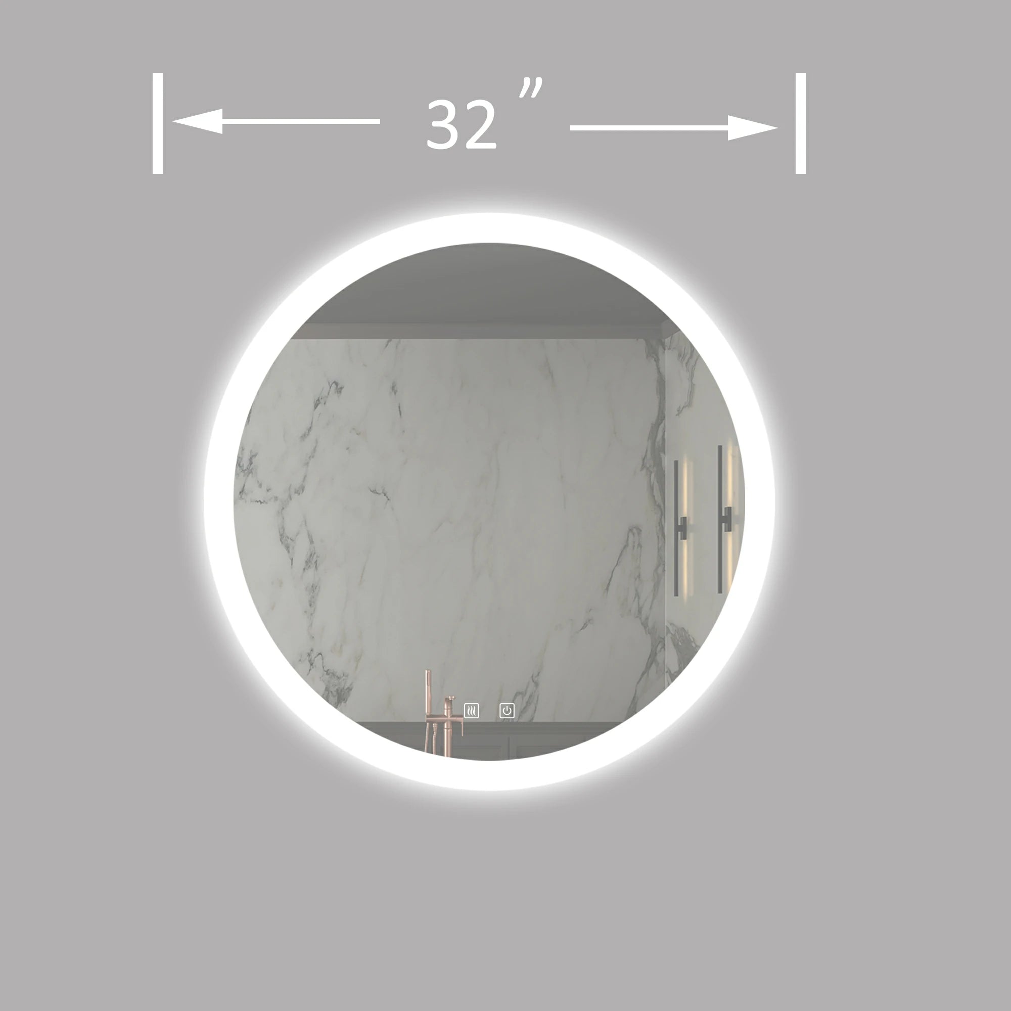 32 Zoll Badezimmer-Kosmetikspiegel mit LED-Beleuchtung, beschlagfrei, dimmbar, CCT einstellbar, IP54 wasserdicht