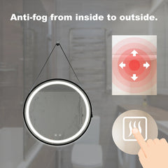 Miroir de salle de bain LED 24 pouces avec antibuée, intensité variable, CCT réglable, étanchéité IP54