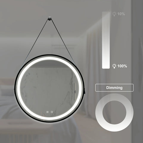 24 Zoll Badezimmer-Kosmetikspiegel mit LED-Beleuchtung, beschlagfrei, dimmbar, CCT einstellbar, IP54 wasserdicht