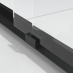 56-60"x70" Aluminum Frame Double Sliding Shower Door, Bypass Bathroom Sliding Door with Premium 5/16" (8mm) Clear Tempered Glass, Matte Black Finished