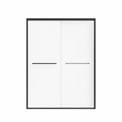 56-60"x70" Aluminum Frame Double Sliding Shower Door, Bypass Bathroom Sliding Door with Premium 5/16" (8mm) Clear Tempered Glass, Matte Black Finished
