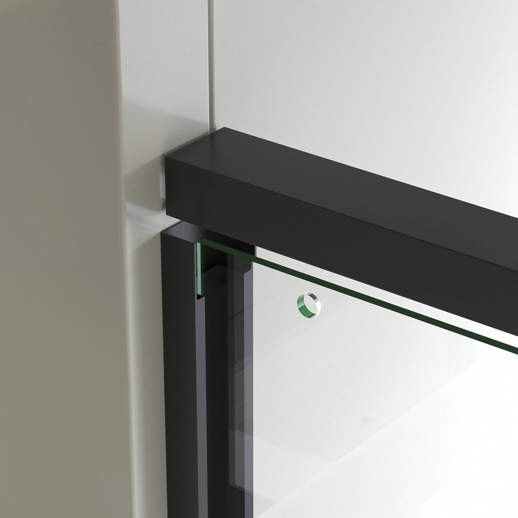 Porte de douche coulissante double avec cadre en aluminium 56-60"x70", porte coulissante de salle de bain avec verre trempé transparent de qualité supérieure de 8 mm (5/16"), finition noir mat