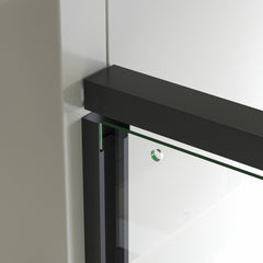 56-60"x70" Aluminum Frame Double Sliding Shower Door, Bypass Bathroom Sliding Door with Premium 5/16" (8mm) Clear Tempered Glass, Matte Black Finished