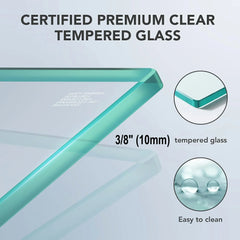 56"-60" B x 76" H rahmenlose doppelte Schiebetür für Dusche, 3/8" (10 mm) klares gehärtetes Glas mit quadratischer Schiene, beidseitig leicht zu reinigende Beschichtung, mattschwarze Oberfläche mit Puffer 