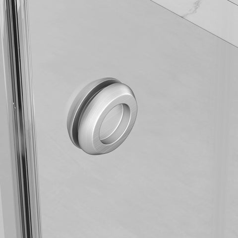 AISU 55-59" x 72" rahmenlose Duschtür, doppelte Schiebetür, 5/16" (8 mm) gehärtetes Glas, hochwertige Duschkabine aus gehärtetem Glas, beidseitig leicht zu reinigende Beschichtung