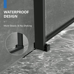 AISU 56-60" W × 72" H Frameless Sliding Shower Door,Waterproof Glass Shower Door with Upper Soft Closing System, 5/16" (8mm) Tempered Glass,Double Side Easy Clean Coat,Matte Black