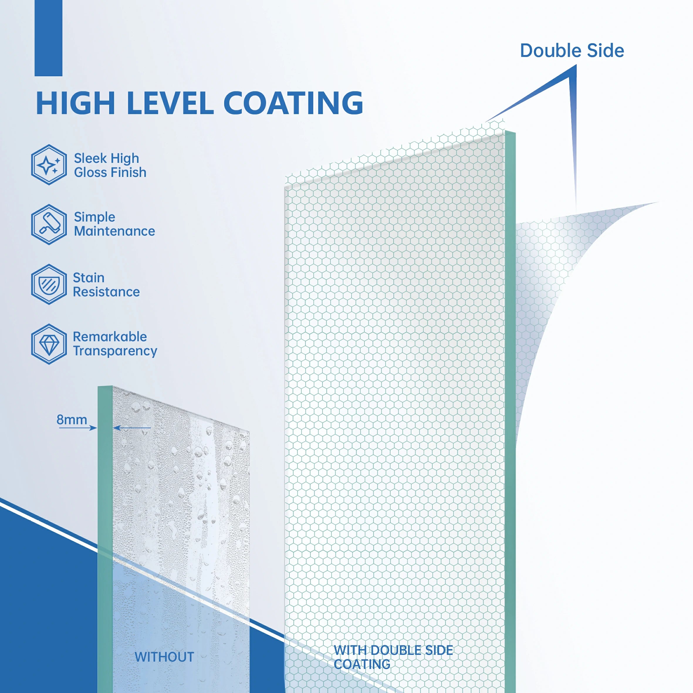 AISU 56-60" B × 72" H Rahmenlose Duschschiebetür, wasserdichte Glasduschtür mit oberem Soft-Close-System, 5/16" (8 mm) gehärtetes Glas, beidseitig leicht zu reinigende Beschichtung, Mattschwarz