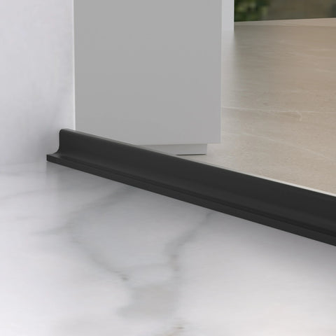 AISU 56-60" B x 74" H Halbrahmenlose Schiebetür für Dusche, 1/4" (6 mm) klares SGCC-Hartglas, mattschwarze Oberfläche, verstellbare Breite – kein Zuschneiden erforderlich