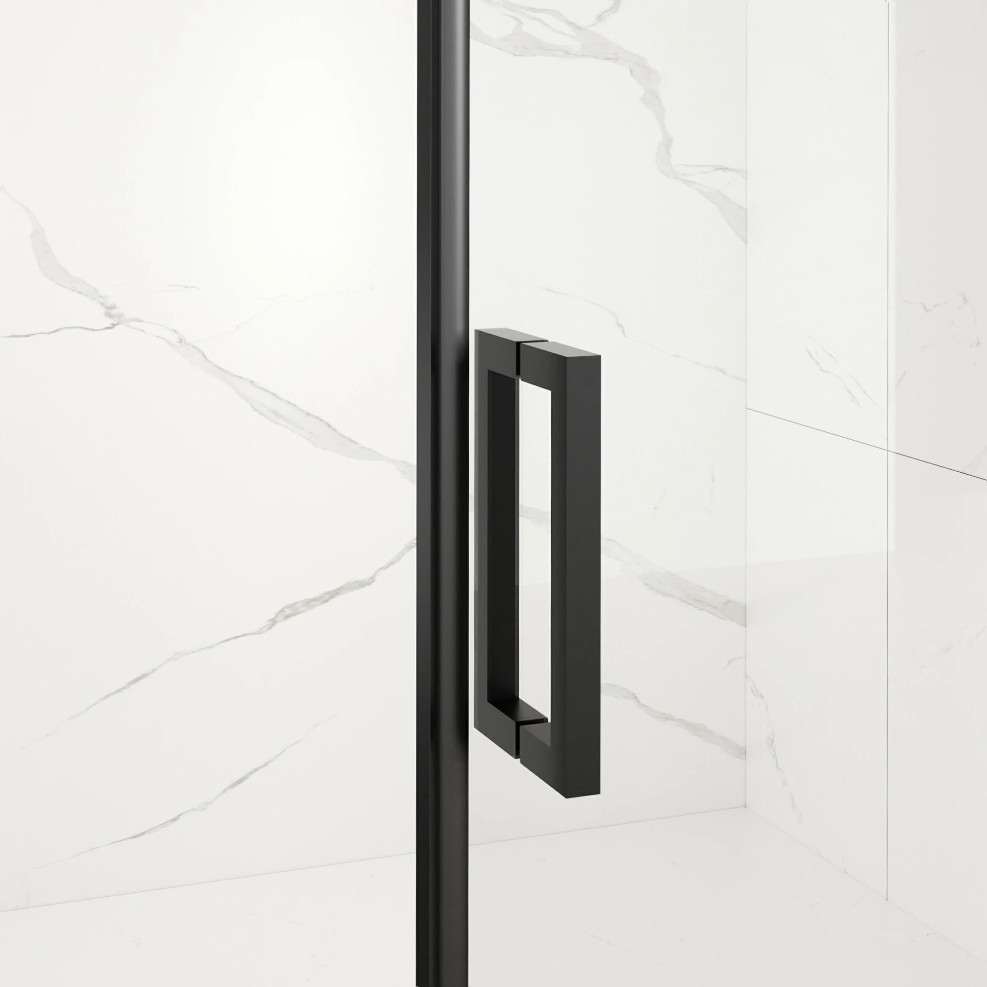 AISU 56-60" B x 72" H Halbrahmenlose Schiebetür für Dusche, 5/16" (8 mm) klares SCGG-Hartglas, mattschwarze Oberfläche, Schnittbreite einstellbar 4"