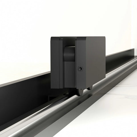 AISU 56-60" B x 72" H Halbrahmenlose Schiebetür für Dusche, 5/16" (8 mm) klares SCGG-Hartglas, mattschwarze Oberfläche, Schnittbreite einstellbar 4"