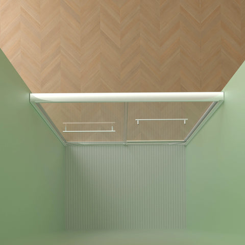 AISU 56-60"x70" Aluminiumrahmen, doppelte Schiebetür für Dusche, Bypass-Schiebetür für Badezimmer mit hochwertigem 5/16" (8 mm) klarem gehärtetem Glas, Chrombeschläge, Schiebetür aus Glas, verchromt