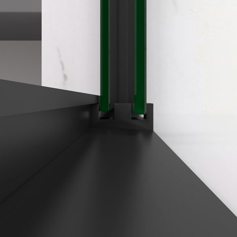 AISU 44-48"x72" Aluminiumrahmen, doppelte Schiebetür für Dusche, Bypass-Badezimmer-Schiebetür mit hochwertigem 5/16" (8 mm) klarem gehärtetem Glas, schwarze Beschläge, Schiebetür aus Glas, mattschwarzes Finish