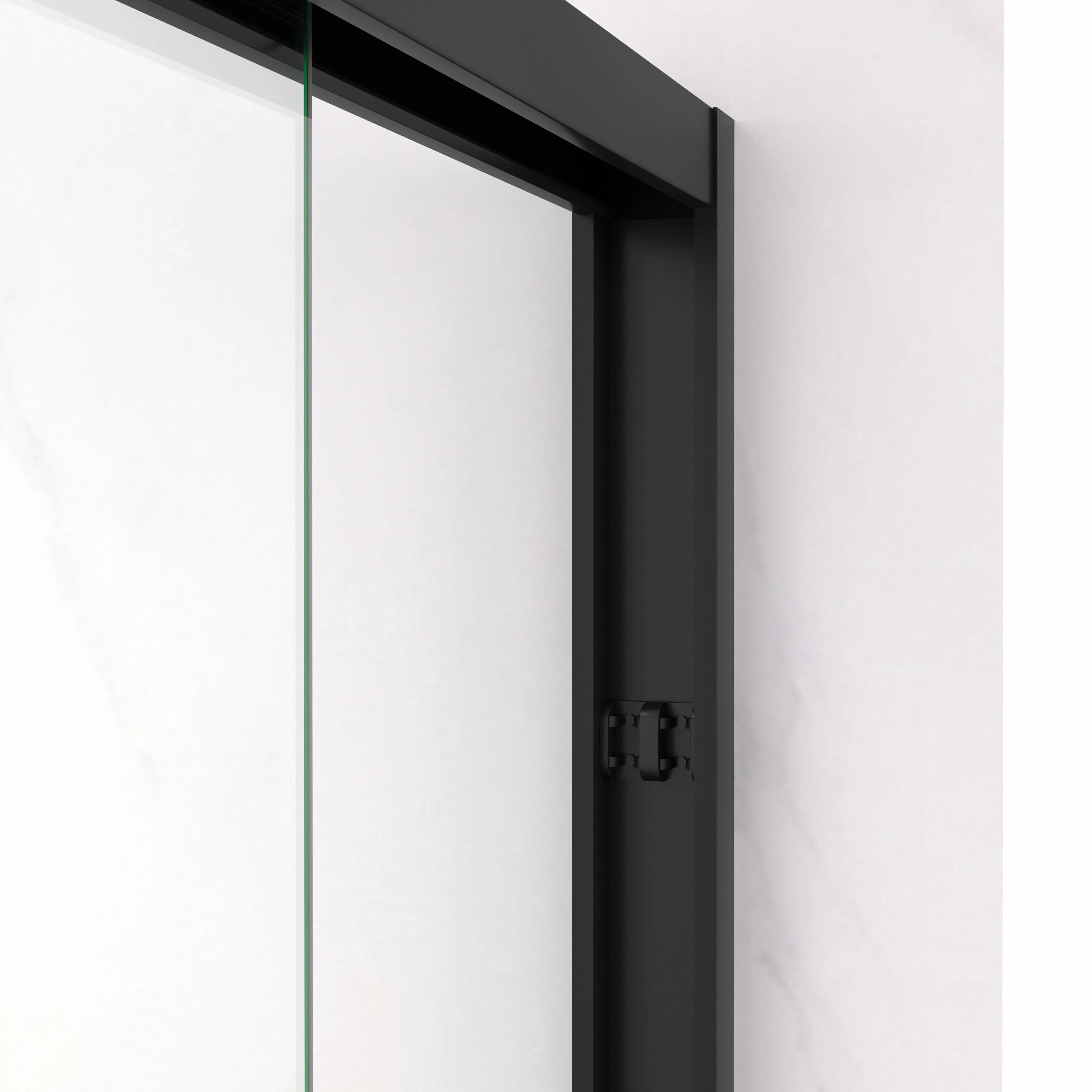 AISU 44-48"x72" Aluminiumrahmen, doppelte Schiebetür für Dusche, Bypass-Badezimmer-Schiebetür mit hochwertigem 5/16" (8 mm) klarem gehärtetem Glas, schwarze Beschläge, Schiebetür aus Glas, mattschwarzes Finish