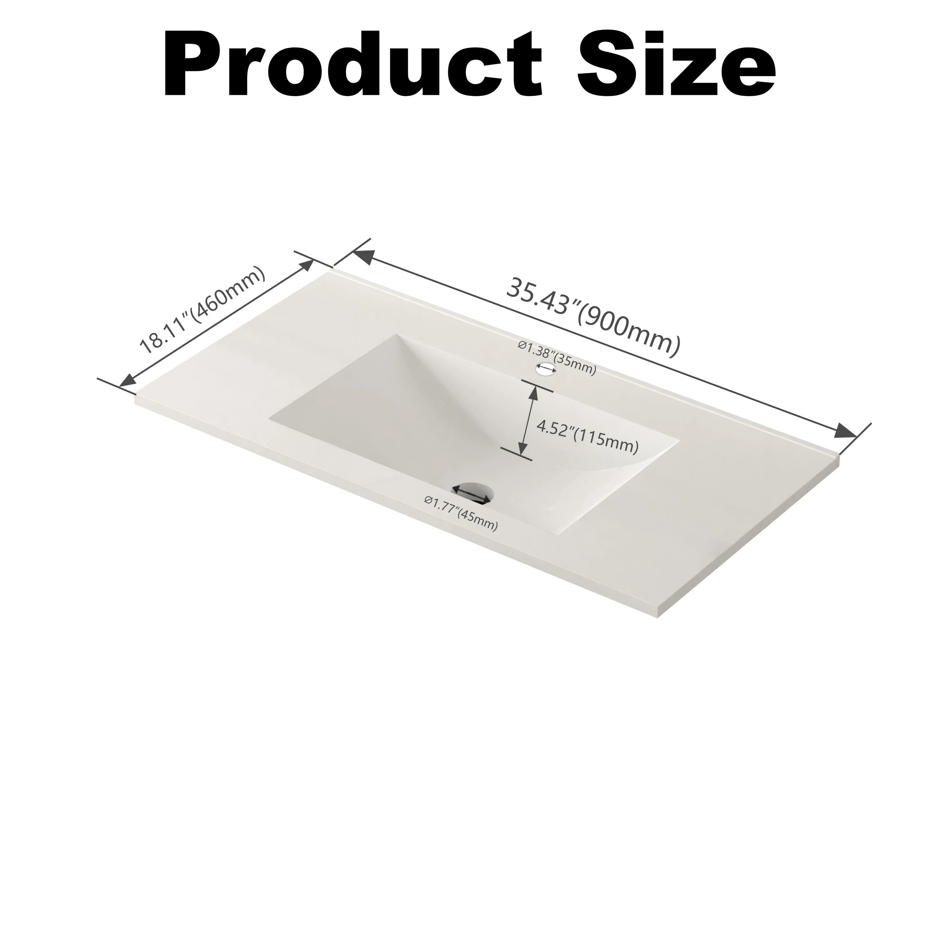 AISU Freestanding Modern Bathroom Cabinet with Basin, Munich Black