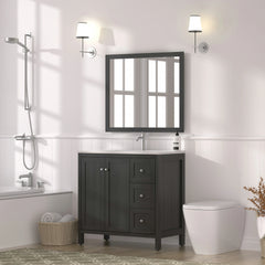 AISU Freestanding Modern Bathroom Cabinet with Basin, Munich Black