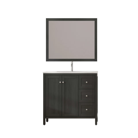 AISU Freestanding Modern Bathroom Cabinet with Basin, Munich Black